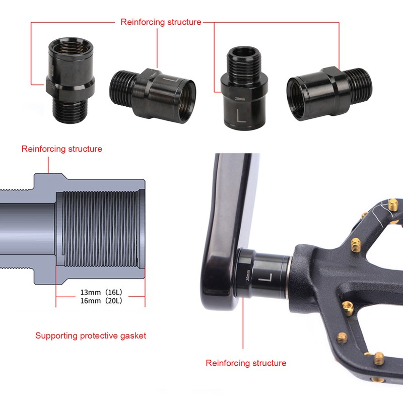 RISK Bike Pedal Extender Titanium Alloy Bicycle Pedal Extended Spindle