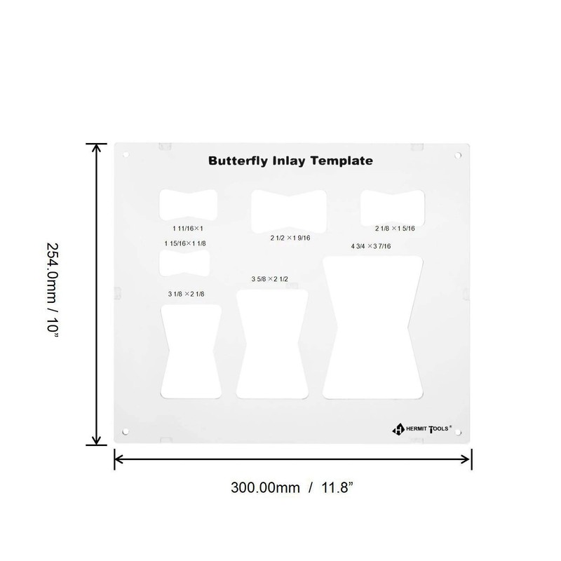 12 x 10 Inch 7-in-1 Butterfly Inlay Template, Router and