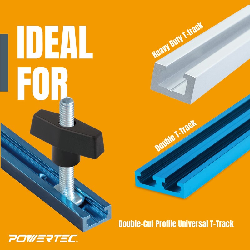 POWERTEC 71170 17-Piece Universal T-Track Kit w/ 48-Inch T Track