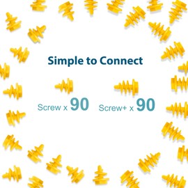 Kizzikids Screws Kit Top-up 180 Piece, Cardboard Construction Tools, STEM Educational Toys for at-Home Play + Classroom Learning, Screws 90 and Screws+ 90 Mix Kit for Boys and Girls Aged 5+(Yellow)