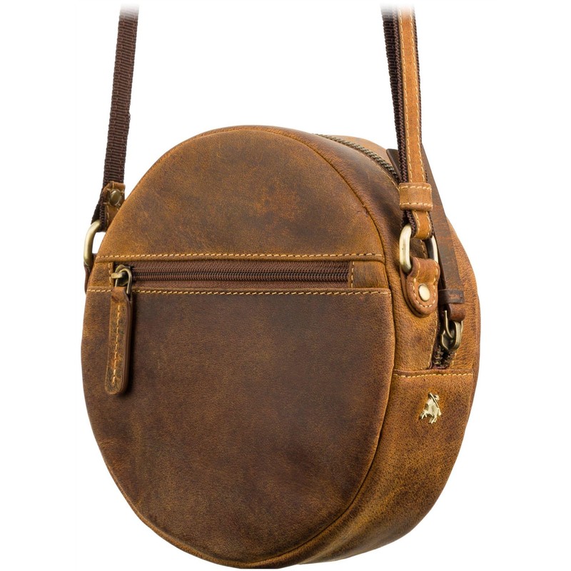 Visconti Small Leather Ava Moon Bag S43 Havana Tan