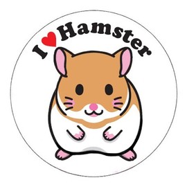 I Hamster Sticker (Color) Round Hamster Sticker