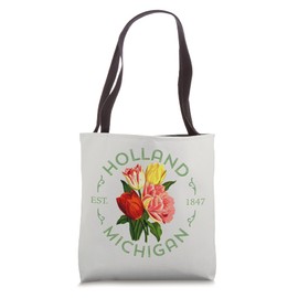 Holland Michigan Botanical Tulip Floral Women Girls Gardener Tote Bag