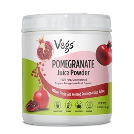 Vegs Pomegranate Juice Powder - Freeze Dried Organic Pomegranate Powder with Antioxidants - Sugar-Free Cold Pressed Tropical Fruit for Smoothies, Drinks, Cooking, Baking - Vegan, Non-GMO - 11 Oz