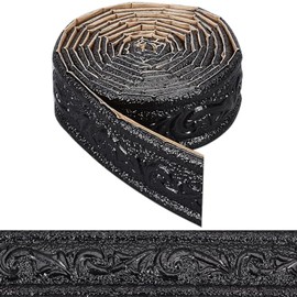 CRASPIRE 90x1.8in Peel Stick Foam Molding Black Baseboard Trim Self Adhesive Crown Flexible Foam Mirror Wallpaper Sticky Border 3D Wall Edging Lines Base for Hotel Home DIY Decoration