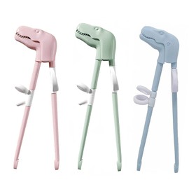 Dinosaur Training Chopsticks,2pcs Chopsticks For Kids ,Reusable Chopsticks Learning Chopstick Helper,Green+Blue+Pink