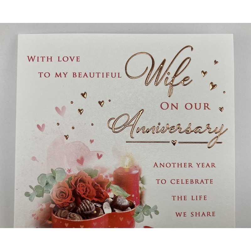 Wife Anniversary Card - Size 6" X 8"