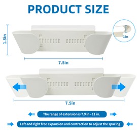 4pcs Adjustable Universal Pot Lid Holder Organizer, Pan Lids Organizers for 6" to 14", No Drilling Required & Detachable, Sticky Wall Mounted Lid Storage for Kitchen Wall, Cabinets & Door (White)
