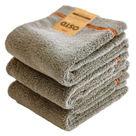 OSTD Plus Face Towels, Set of 3, Gray, Fuwafuwa Approx. 13.4 x 31.5 inches (34 x 80 cm), Fashionable, Good Design Award, Dull Color, 8 Colors to Choose from, Fluffy, 100% Cotton