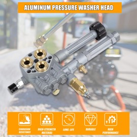 RANSOTO Pressure Washer Pump Head Compatible with Troy Bilt SRMW2.3G28 SRMW2.4G28 Complete Pump Head with Unloader & Relief Valve Replaces AR43361 43361
