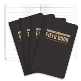 Elan Publishing Company The Indestructible, Waterproof, Tearproof, Weatherproof Field Notebook - 3.5"x5.5" - Black- Lined Memo Book - Pack of 4