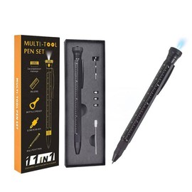 11 in 1 Multi-function Metal Ballpoint Pen, Stress Relief Massage, with External Hex Wrench, Convenient and Easy to Use at Home, Gift for Men - Color: 2 pcs