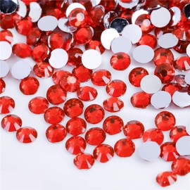 1000 Pieces SS20 5mm Flatback Rhinestones Clear Glass Round Gems Crystals for Nail Art DIY Crafts Clothes Shoes Bags （Light Red）