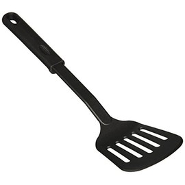Winco Nylon Slotted Spatula, Black Medium, 12-3/4"