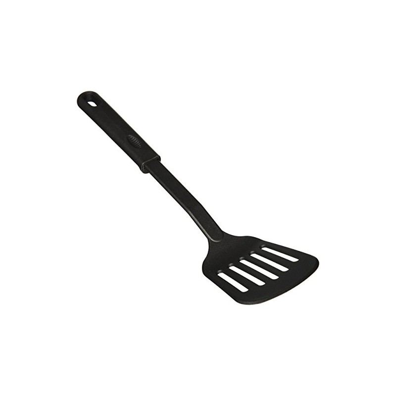 Winco Nylon Slotted Spatula, Black Medium, 12-3/4"