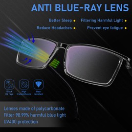 BLOEXCLU Reading Glasses for Men Blue Light Blocking Lightweight Readers Women Anti Eyestrain Computer Eyeglasses (6 Pack Black, 1, x)