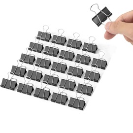 24 PCS Large Binder Clips (1.6 Inch 41mm) Width Big Paper Clamps Metal Fold Back Clip for Home, Office Supplies, School and Kitchen