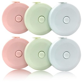 WeddHuis Pack of 6 Retractable Tape Measure Body Double-Sided Soft with Key Ring for Sewing Height Clothing Bust Head Circumference Length Measurement (200 cm/79 Inches)