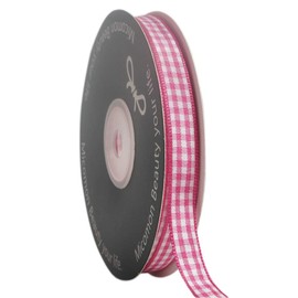 Micomon Pink and White Gingham Ribbon Hot Pink Gingham Ribbon 25 Yards Each Roll 100% Polyester (3/8", Hot.Pink)