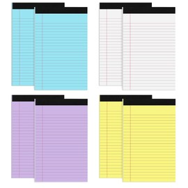 8 Packs Legal Pads 5x8, Totally 400 Sheets Colored Legal Pads 5x8 College Ruled Writing Pads Small Note Pads 50 Sheets/Pad Tablets Lined Notepad for School, Office, To-Do Lists