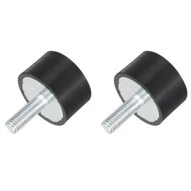 sourcing map M6 Thread Rubber Mounts, Vibration Isolators, Cylindrical Shock Absorber with Studs 25 x 15mm 2pcs