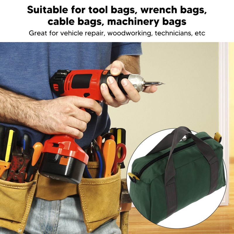 Canvas Tool Bag, Wide Neck Tool Bag, Portable Waterproof Canvas