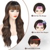 Wallden Hair Highlight Brown Wig with Bangs for Women Long