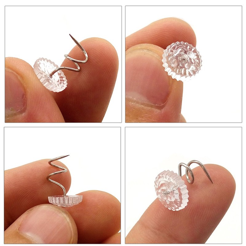 200 pcs Transparent Plastic Head Screw Nail for Upholstery and