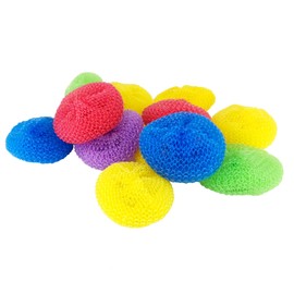 D.RECT Pack of 12 Plastic Scourers Plastic Pot Scraper Scratching Sponge Perfect