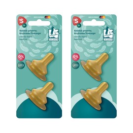 Lelekka® Latex Round Teat Size S Finest Suction Hole Size Pack of 4 Especially for Newborn Nursing Children from Day 1