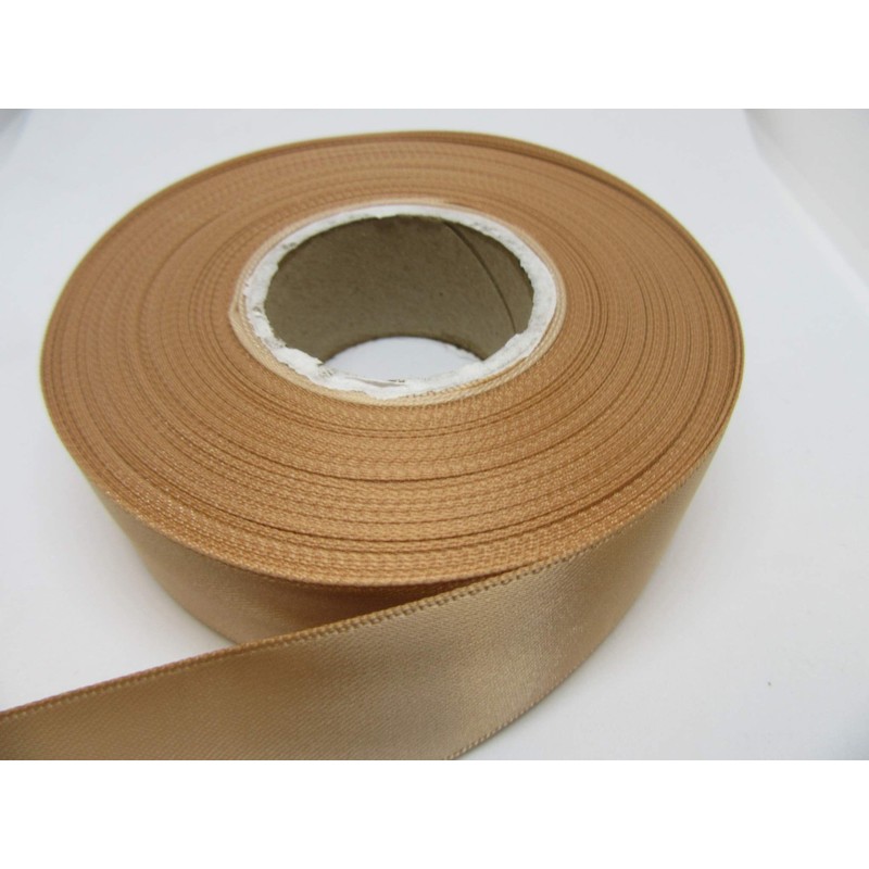2 metres of 25mm Satin Ribbon Latte Coffee Light Beige