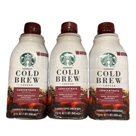 Starbucks 3X Starbucks Cold Brew Coffee Concentrate, Dark Chocolate Hazelnut, 32 Fl Oz