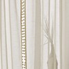 Treatmentex Sheer Curtains 95in Bedroom Decorative Pompom Trimmed Voile for
