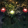 2 Pack Outdoor Solar Lights Outdoor Waterproof Chrysanthemum Flowers Stake
