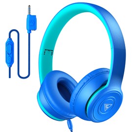 DOQAUS Auriculares para niños, auriculares con cable para niños con micrófono y limitador de volumen y compartido, regalo para niños, niñas, niños, adolescentes, conector de 3.5 mm para teléfonos celulares, computadora, Kindle, tablet, escuela, viajes (a