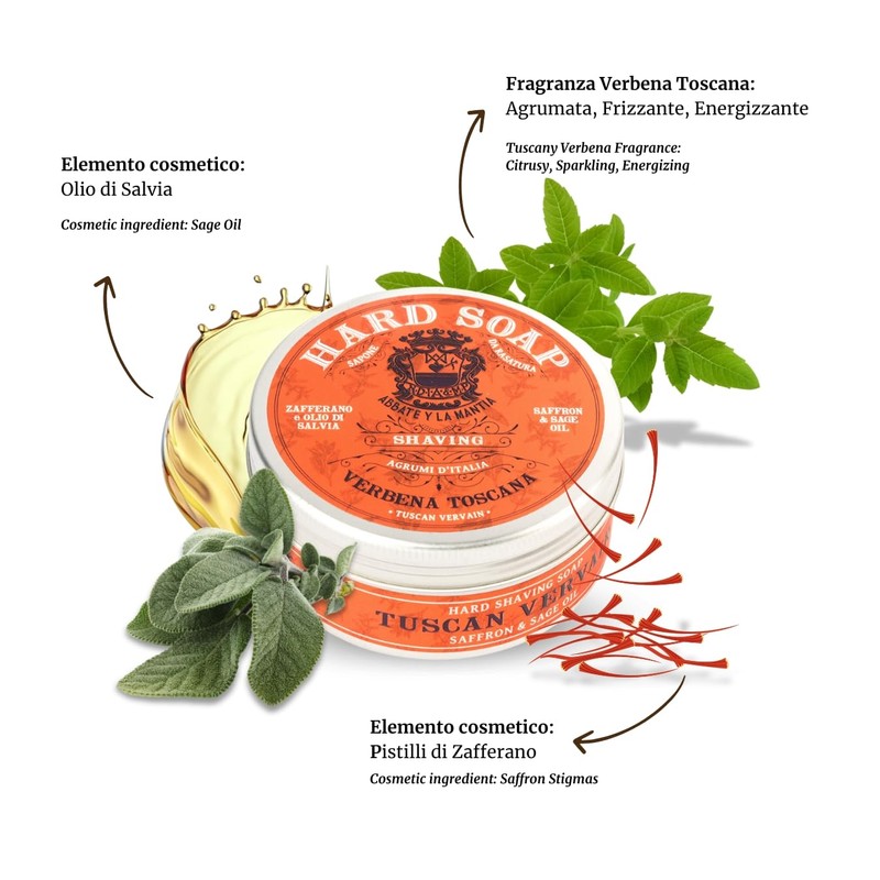ABBATE Y LA MANTIA: Rasierseife Eisenkraut Toskana – adstringierend und