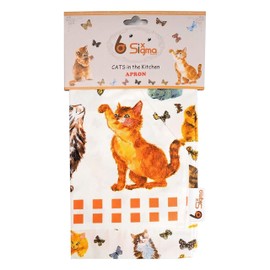 Sterling Sports® Mens Ladies Cotton Apron Cooking Chef Kitchen Baking BBQ Grill BAKEWARE Bar New Unisex (Cats with Butterfly)