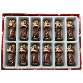 Cannan Set of 12 Pcs of Mini San Antonio De Padua 3" Religious Figurines Anthony of Padua Set