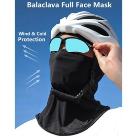 Balaclava Ski Mask Head Mask Full Face Mask Windproof Face Cover Sun UV Protection Scarf Men Women Outdoor Sport Cycling Cap (Black)