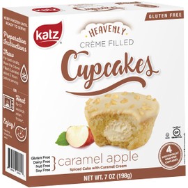 Katz Gluten Free Caramel Apple Crème Filled Cupcakes | Dairy Free, Nut Free, Soy Free, Gluten Free | Kosher (6 Packs of 4 Crème Cupcakes, 7 Ounce Each)