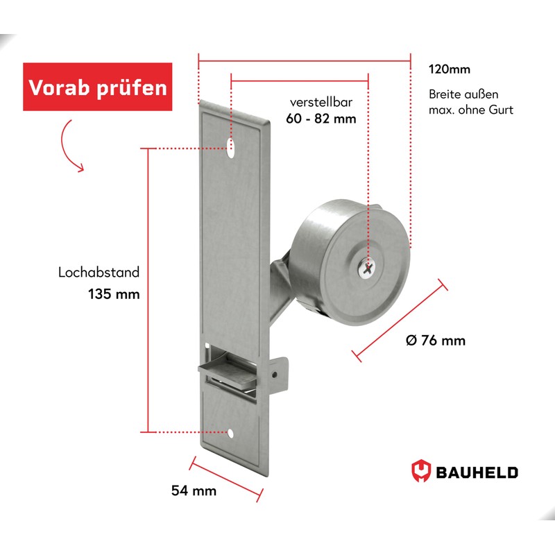 Bauheld Roller Shutter Belt Winder Flush-Mounted 135 mm without Cover