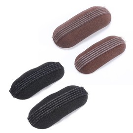 VBSJAH Pack of 4 Hair Cushions, Invisible Fluffy Hair Clip Hair Pads, Perfect Puff Hair Head Puff Hair Pillow Head and Face Shape, Women's and Girls Accessories (Black and Brown)