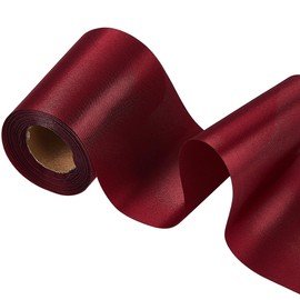 GORGECRAFT 20 m x 10 cm Wide Double-Sided Satin Ribbon Dark Red Made of Solid Polyester Fabric Large Ribbon for Wrapping Gifts for Chair Sash Bouquet Bow Making Decoration