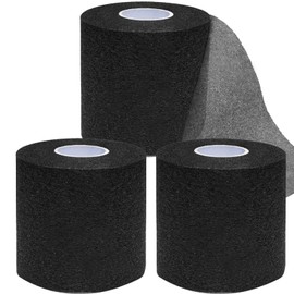 ADMITRY Pre Wrap Tape Athletic,3 Rolls X 22 Yards Black Prewrap,Headbands for Hair,Foam Underwrap Sports Wrap