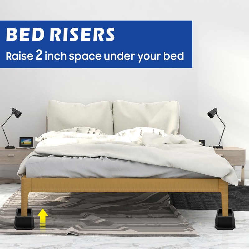 MixDora Bed Risers 2 Inch Furniture Risers Square Chair Risers