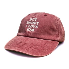 Outsdr Unisex But Daddy I Love Him Washed Embroidered Dad Baseball Cap - Red