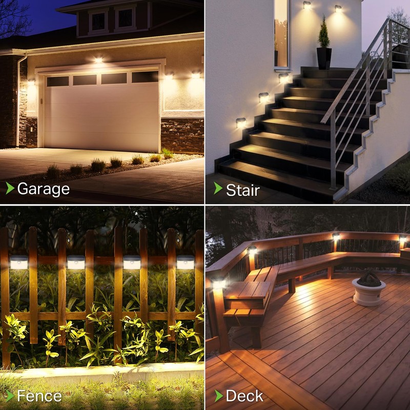 CLAONER Solar Lights Outdoor [𝟔 𝐏𝐚𝐜𝐤/126 LED], Wireless Motion Sensor