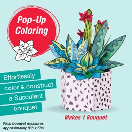 Faber-Castell Pop Up Coloring Bouquet: Succulent - Self Care Gifts for Women, Crafts for Adults, Plant Gifts for Teen Girls Ages 13+, DIY Crafts for Teens