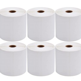 9527 Product 4x6 Direct Thermal Shipping Labels for Zebra 2844 ZP-450 ZP-500 ZP-505,Blank,450 Labels/Roll, 1" Core,Total 6 Rolls