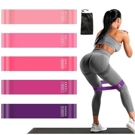 E T EASYTAO Banda de Resistencia para Ejercicio 5PCS, Ligas de Resistencia Ejercicio, Ideal para Pilates, Yoga y Crossfit, para Entrenamiento de Glúte